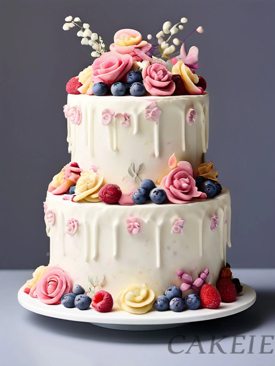 Flower 2 Tier Cake